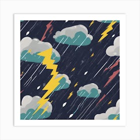 Lightning Bolts In The Sky 2 Art Print