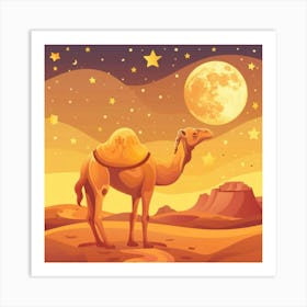 Camel In The Desert 15 Art Print