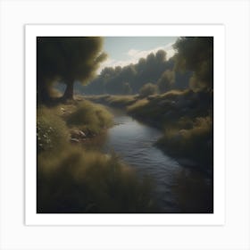 Stream In The Woods 23 Art Print