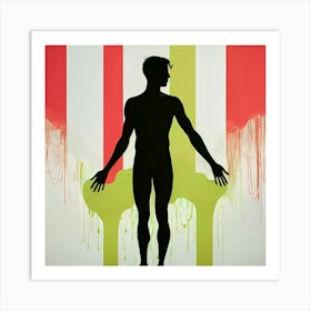 Silhouette Of A Nude Man Art Print