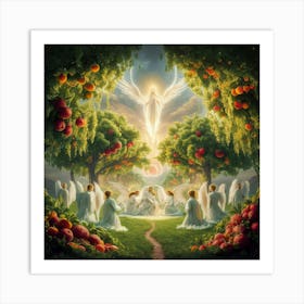 Angels In The Garden 1 Art Print