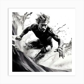 Surfer On Wave Art Print