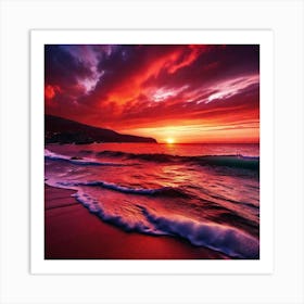Sunset On The Beach 579 Art Print