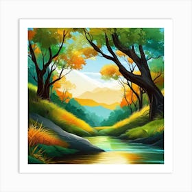 River In The Forest 9 Art Print