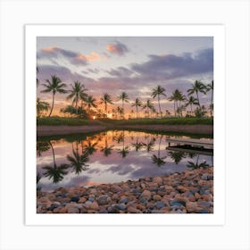 Sunset At The Beach Art Print