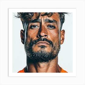 Portrait Of A Soccer Player 2 Art Print