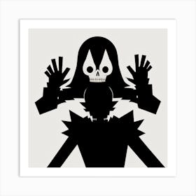 Silhouette Of A Skeleton Art Print