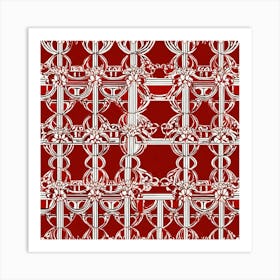 Red And White Art Print