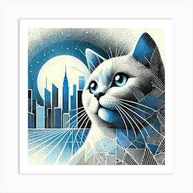 Whispstripe City Cat Art Print