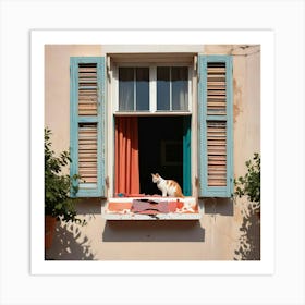 Cat In The Window 1 Art Print