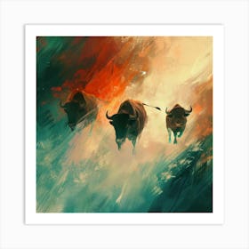 Bulls Art Print