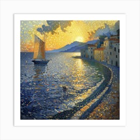 Sunset On The Sea Art Print