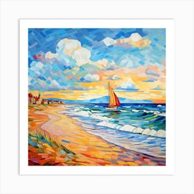 Sailboat On The Beach Art Print