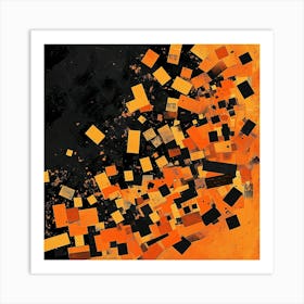 Orange Squares Art Print