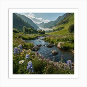 River In The Mountains Art Print