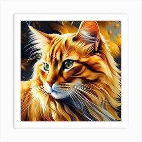 Orange Cat Painting 1 Art Print