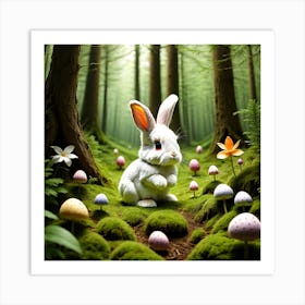 Easter Bunny In The Forest 2 Art Print