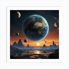 Earth In Space Art Print