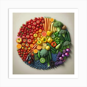 Rainbow Of Fruits And Vegetables Art Print