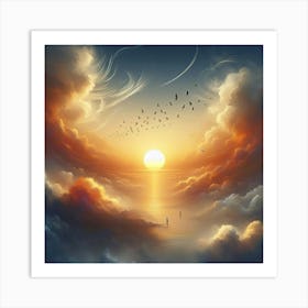 Sunset In The Clouds Art Print