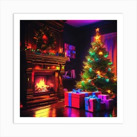 Christmas Tree In The Living Room 59 Art Print