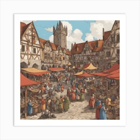 Medieval Market Square Art Print