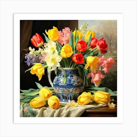 Tulips In A Vase Art Print