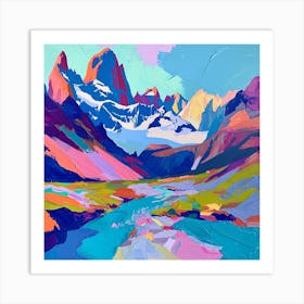 Colourful Abstract Los Glaciares National Park Argentina 2 Art Print