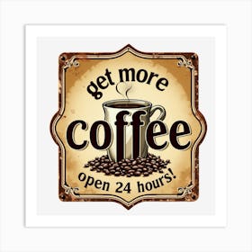 Get More Coffee 1 Art Print