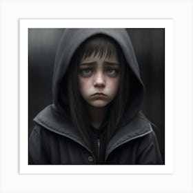 Sad Little Girl Art Print