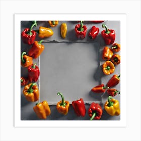 Frame Created From Bell Pepper On Edges And Nothing In Middle Haze Ultra Detailed Film Photograph (2) Art Print