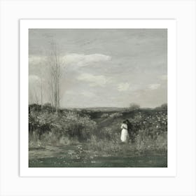 Two Women In A Field 1 Art Print