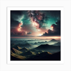 Space Landscape - Space Stock Videos & Royalty-Free Footage 1 Art Print