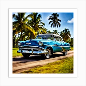 Classic Car On The Road 4 Art Print