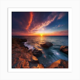 Sunset Over The Ocean 236 Art Print