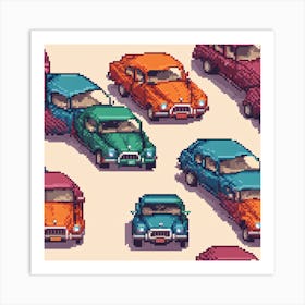 Pixel Cars Art Print