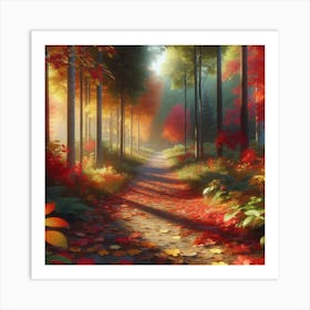 Autumn Forest Path Art Print