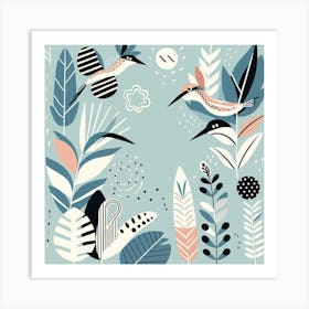 Scandinavian style, Tropical birds 3 Art Print