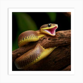 Firefly Playful Baby Snake Twisted In Surprise On Branch 97281 (2) Art Print