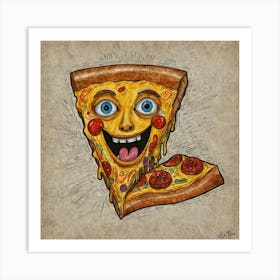 Pizza Face Art Print