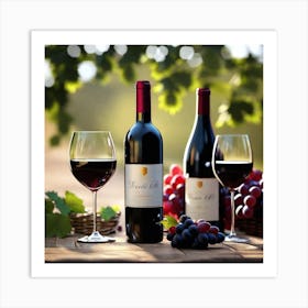 Red Wine And Grapes Art Print