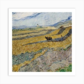 Enclosed Field With Ploughman, Vincent Van Gogh Art Print