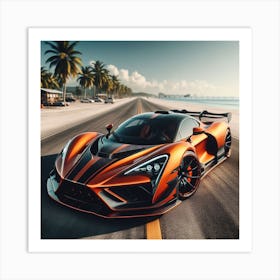 Mclaren Gt1 Wallpaper orange Art Print