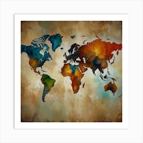 World Map 15 Art Print