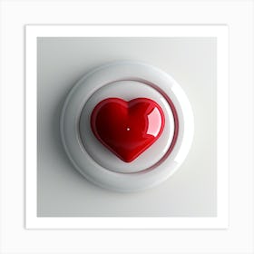 Heart Button Art Print