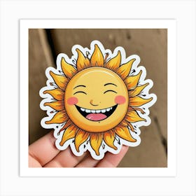 Happy Sun Sticker Art Print