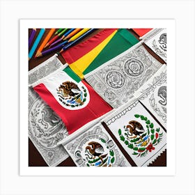 Mexican Coloring Flags (77) Art Print