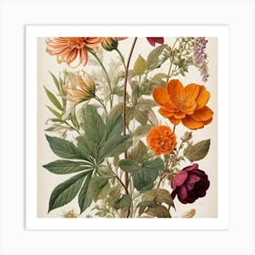 Botanical Flowers Art Print