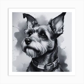 Schnauzer Black and White Art Print