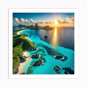 Sunset In The St Lucia Islands Art Print